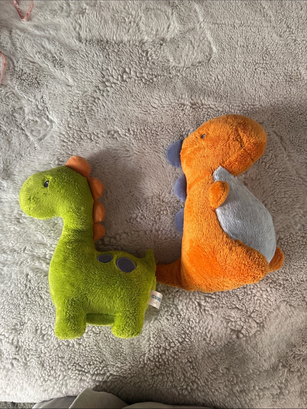 Kids Plush Dinosaur Toy - Green and Orange Set
